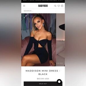 Babyboo black mini dress size M